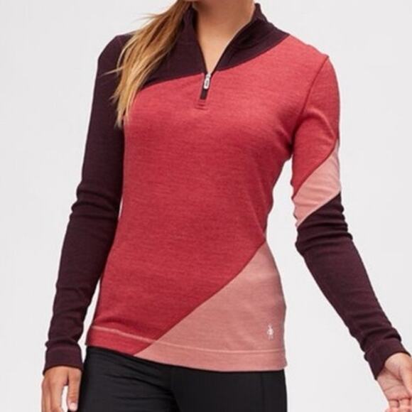 Smartwool Womens Merino 250 Baselayer Top Colorblock 1/4-Zip Size M Gorpcore - Picture 1 of 11
